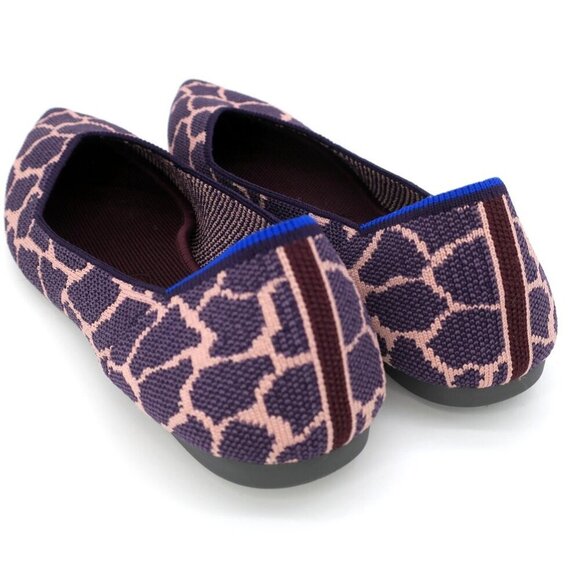 Rothy’s Flats Slip-On The Point Violet Purple Giraffe Retired Print Women's 9.5 - Picture 4 of 5